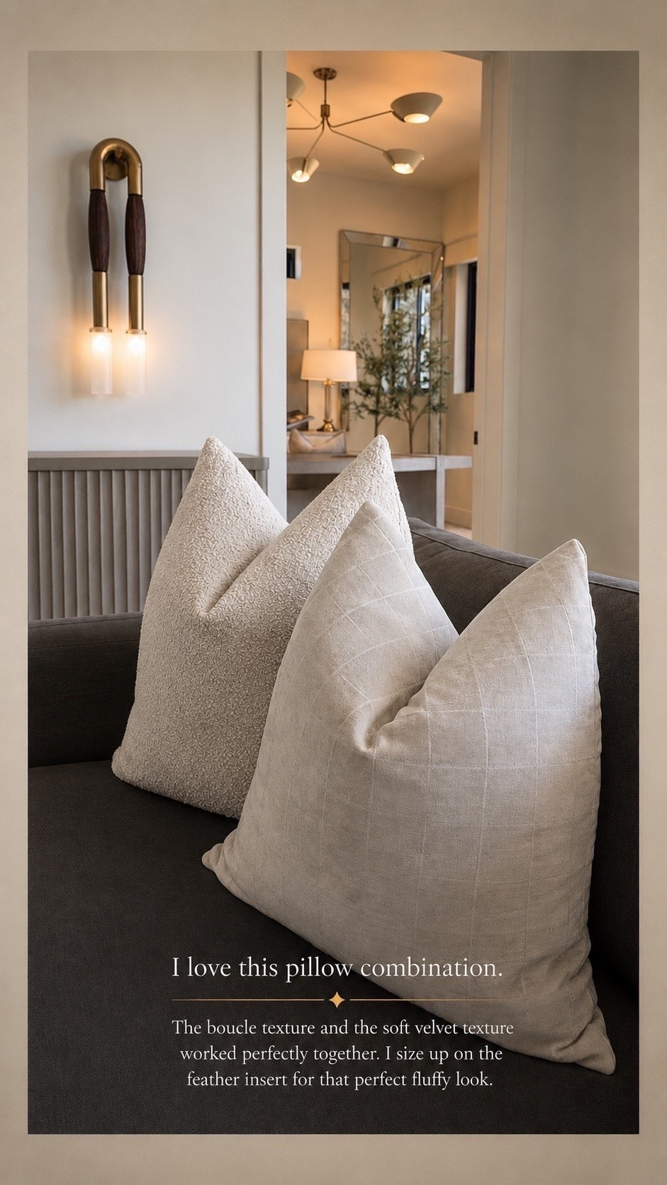 I love this pillow combination! I love the Boucle texture and the velvet texture. I size up on the inserts to make sure they’re extra plush. 😊

Pillow cover and inserts 
Throw pillow Inspo 
Couch throw pillows 
Modern neutral home decor 

Summerthompsonstyles

#LTKU #LTKHome #LTKdayinmylife