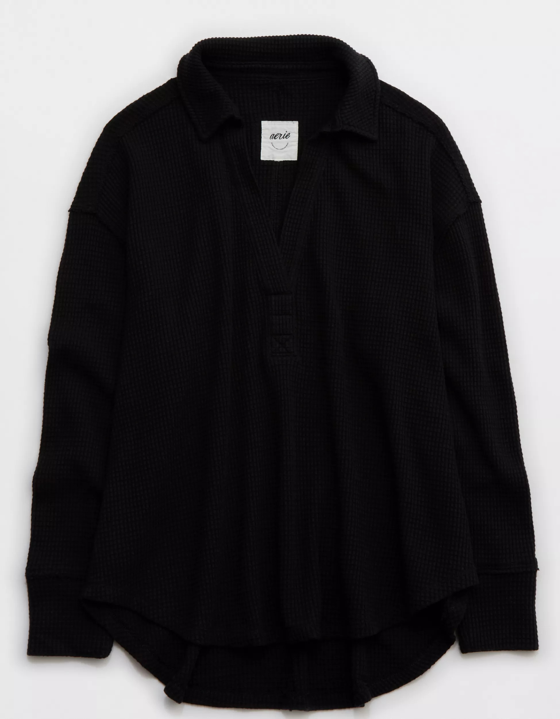 Aerie LumberJane Waffle Polo Sweatshirt | Aerie