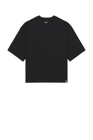 WAO The Oversized Cropped Tee in Black - Black. Size L (also in ). | FWRD 