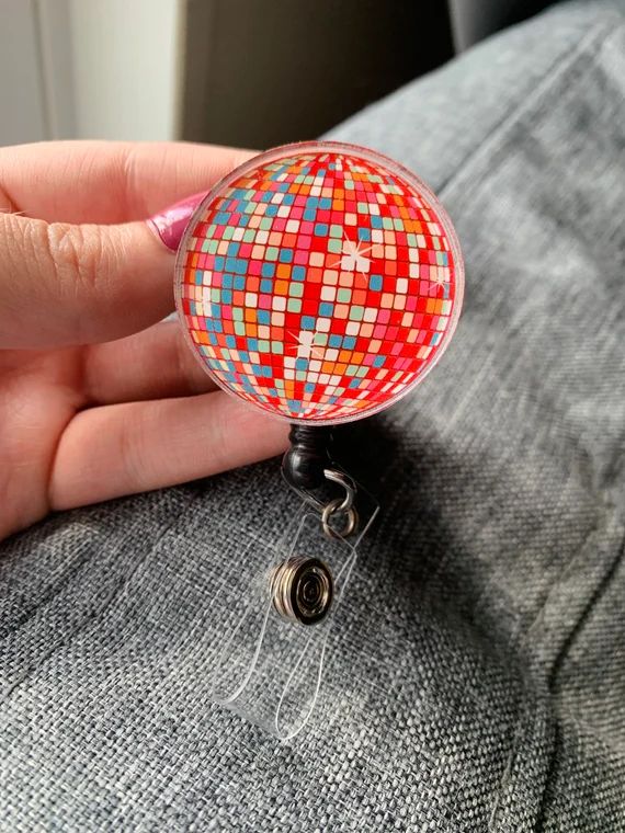 Disco Ball Badge Reel  Cute Badge Reel  Gift for Nurse  - Etsy | Etsy (US)