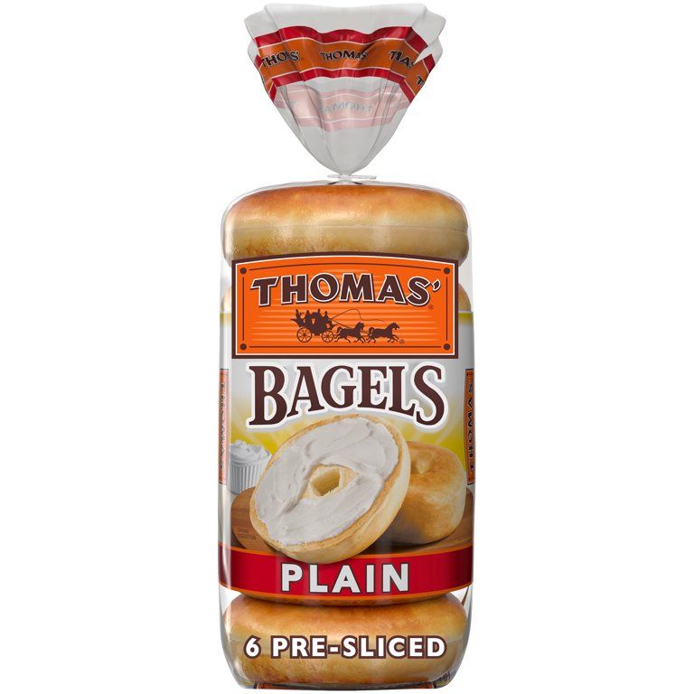 Thomas' Plain Original Pre-Sliced Bagels, 6-Count | Walmart (US)