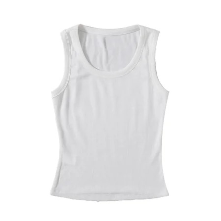 Women s Regular Stretch Plain Casual Plain Tank Scoop Neck White Tank Tops & Camis | Walmart (US)