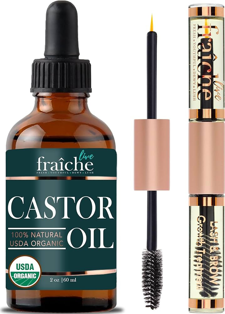 Organic Castor Oil for Face (2oz) + FREE Filled Mascara Tube USDA Cert, 100% Pure, Cold Pressed, ... | Amazon (US)