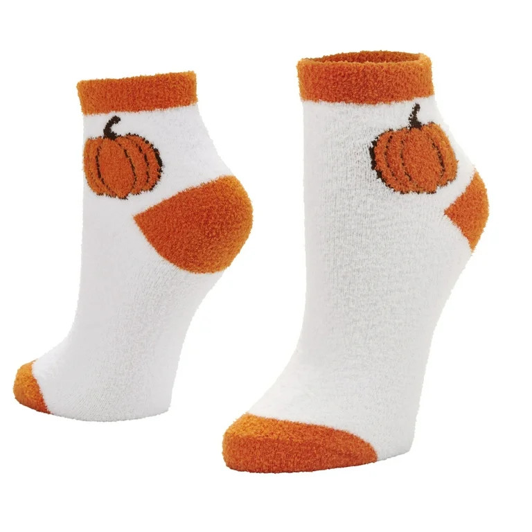 Airplus Halloween White Pumpkin Icon Spa Quarter Socks Women's 5-10 | Walmart (US)