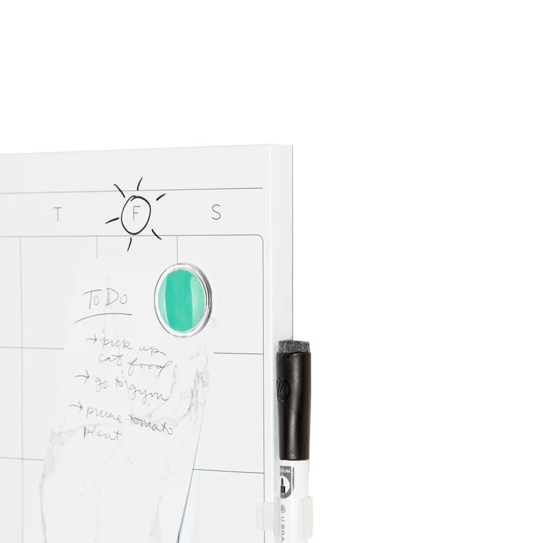 U Brands 14 x 14 in Magnetic Calendar Dry Erase Board, Frameless, White Surface | Walmart (US)