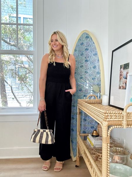 Perfect black jumpsuit! So easy to dress up or down. Wearing a small! 

#LTKStyleTip #LTKFindsUnder50 #LTKSeasonal