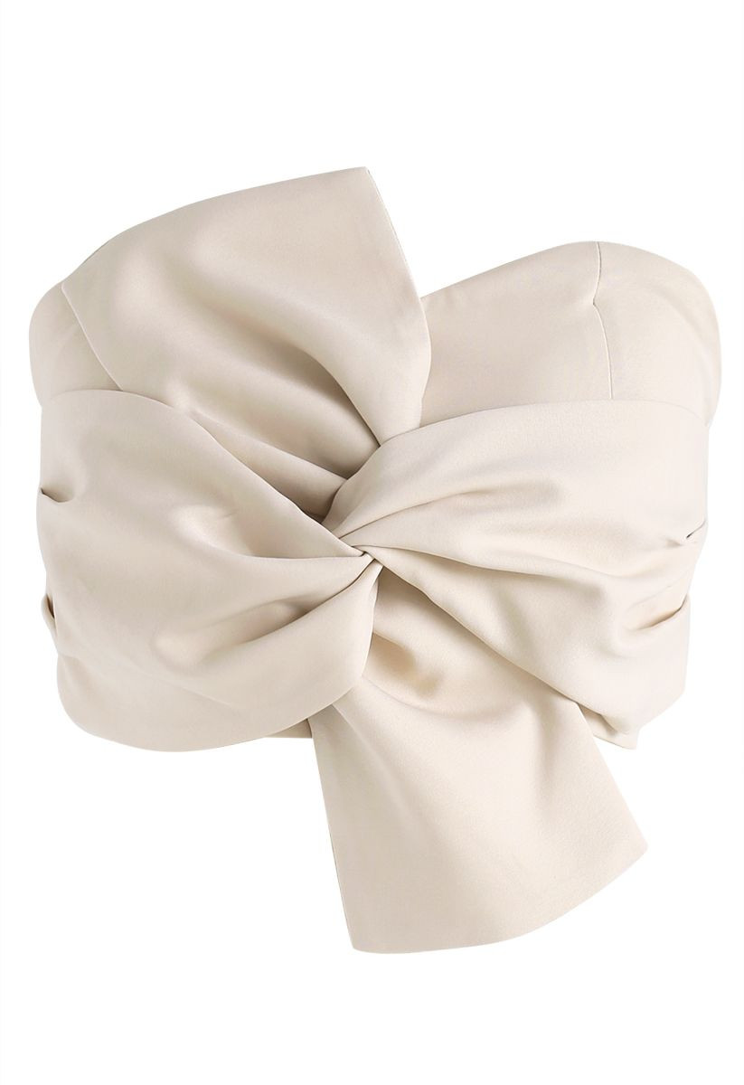 Sweet Knot Bustier Top in Cream | Chicwish