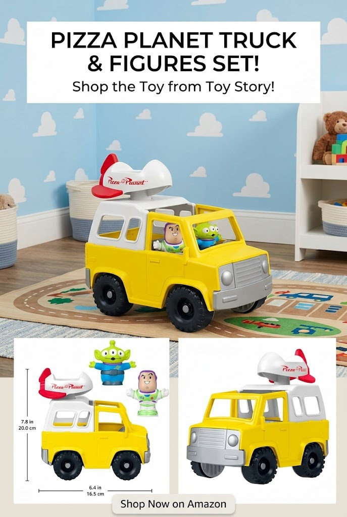 Looking for the perfect gift for your little Toy Story fan? Bring the iconic Pizza Planet delivery truck home with this adorable Fisher-Price Little People playset! Designed perfectly for small hands to grasp and move, this toddler toy features a 360-degree spinning spaceship on the roof and includes Buzz Lightyear and Alien figures.Perfect for kids ages 18 months and older, it’s a fantastic way to encourage imaginative storytelling, fine motor skills, and hours of roll-along fun. Tap to shop this toddler favorite on Amazon now! #ToyStory #ToddlerToys #FisherPriceLittlePeople #GiftIdeasForKids #PizzaPlanetTruck #BuzzLightyear #ImaginativePlay #ToysForToddlers 

 #LTKmomlife #LTKBaby #LTKKids