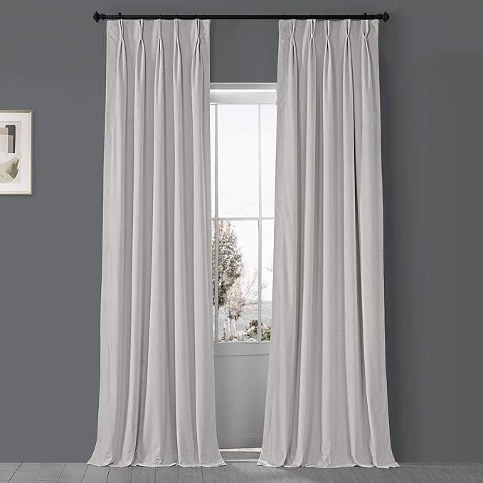 HPD Half Price Drapes VPCH-110602-96-FP Signature Pleated Blackout Velvet Curtain (1 Panel), 25 X... | Amazon (US)