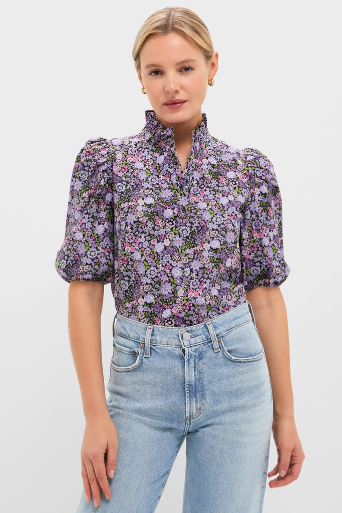 Shades of Purple Floral Florence Blouse | Tuckernuck (US)