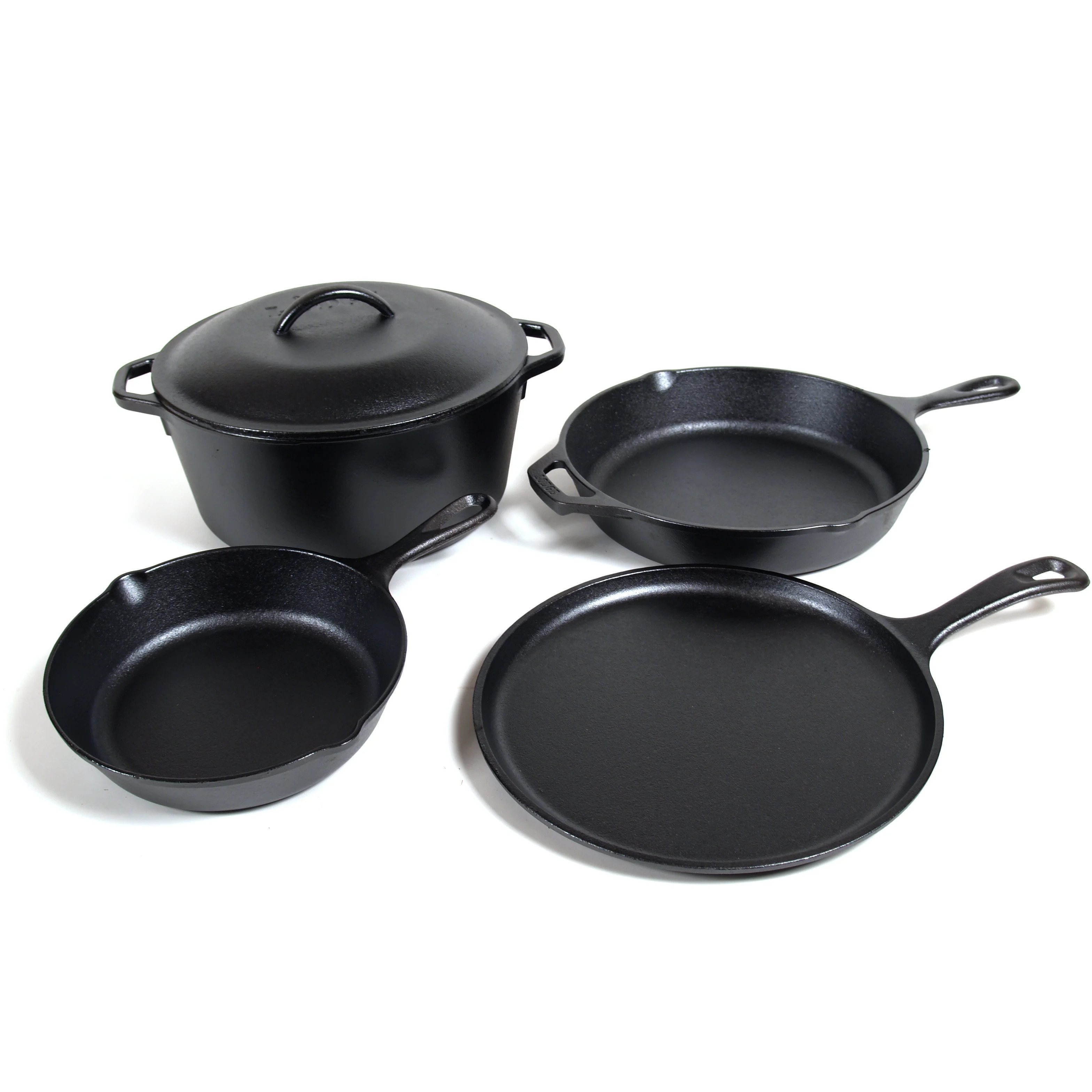 Lodge Cast Iron Seasoned 5-Piece Set with Skillet, Griddle & Dutch Oven | Walmart (US)
