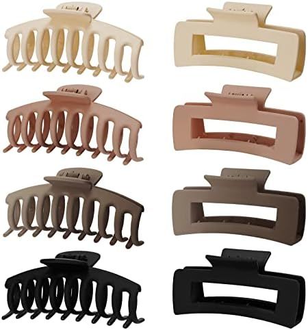 Large Hair Claw Clips,8 Pack 4.3"Hair Clips for Women and Girls, Hair Claw Clips for Women Thick ... | Amazon (US)