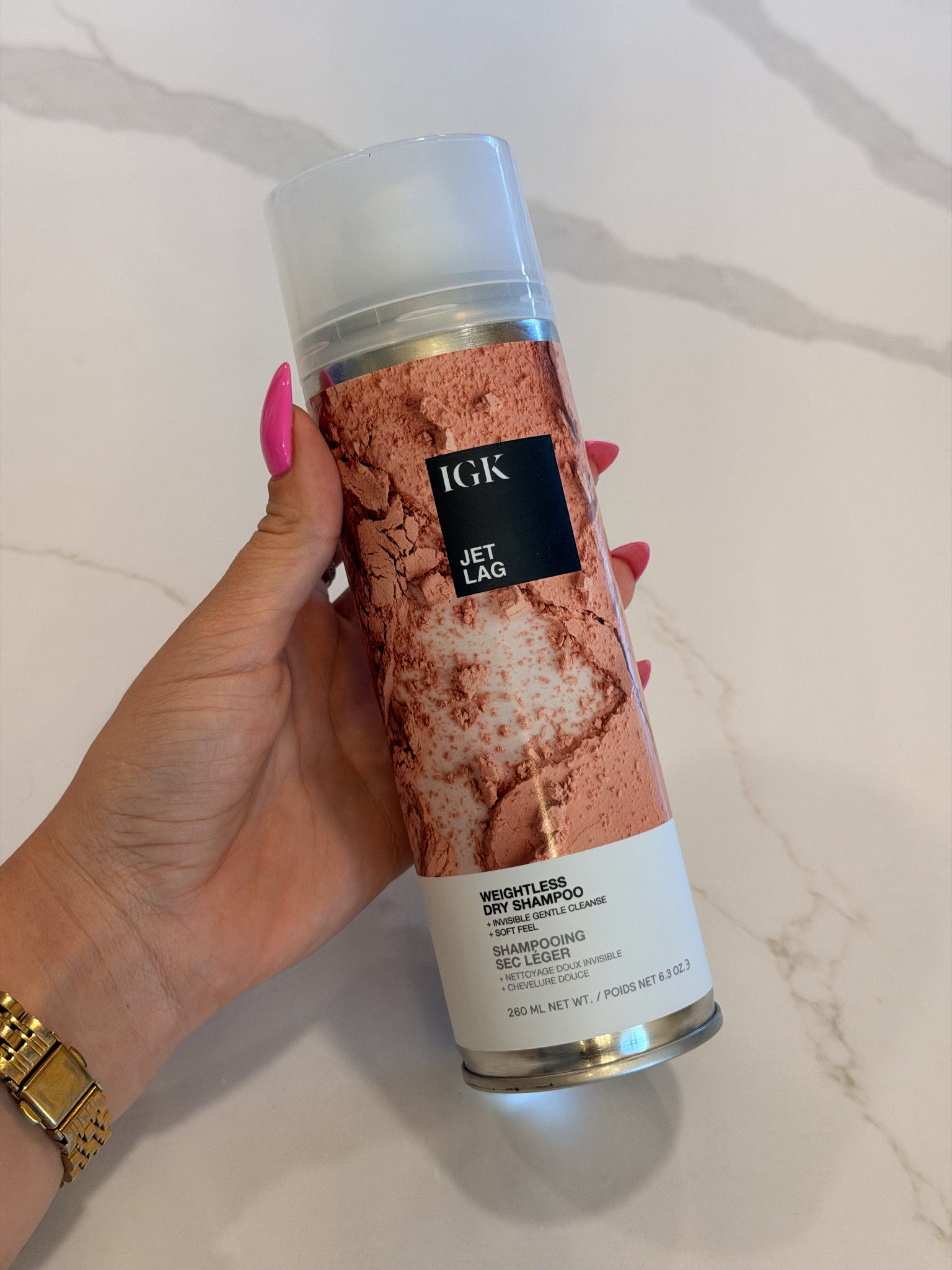 I personally love a weightless aerosol dry shampoo. This one can carry me two extra days!