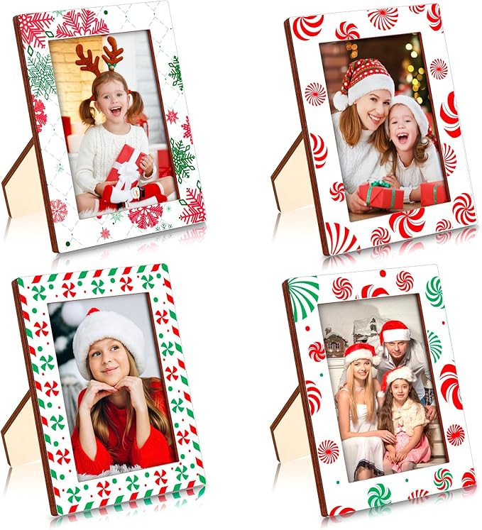 Christmas Picture Frame - Christmas Frames 4x6 for Wall Hanging & Desk Decor, Display Photo Frame... | Amazon (US)