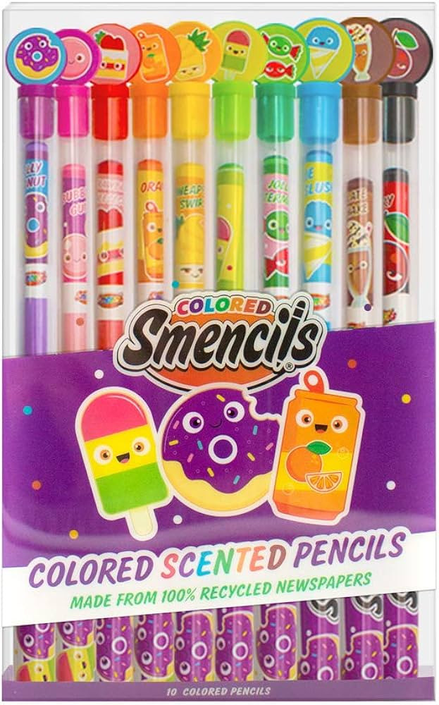Colored Smencils - Gourmet Scented Colored Pencils made from Recycled Newspapers, 10 Count, Gifts... | Amazon (US)
