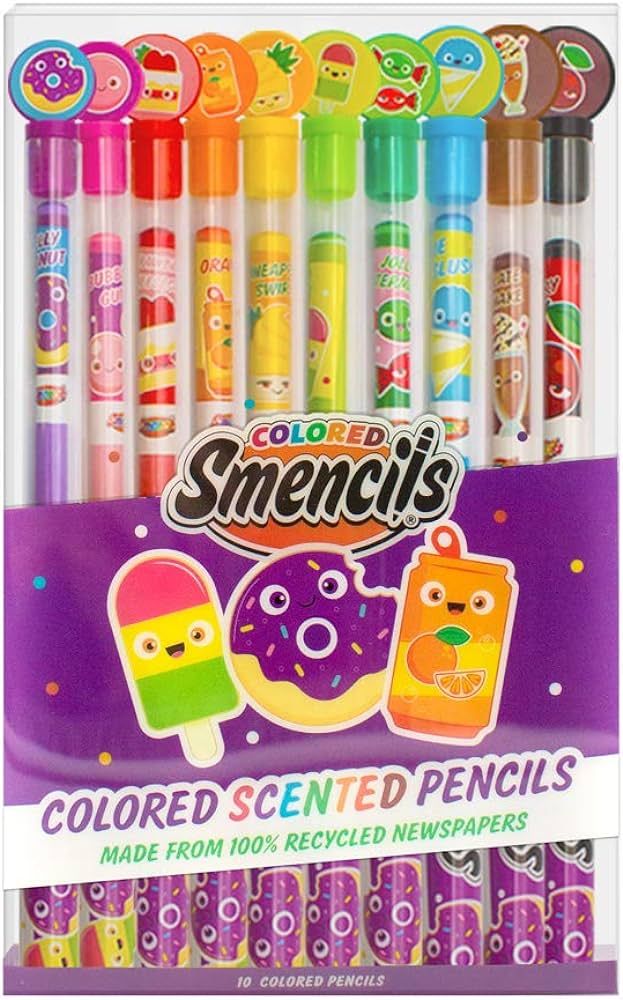 Colored Smencils - Gourmet Scented Colored Pencils made from Recycled Newspapers, 10 Count, Gifts... | Amazon (US)