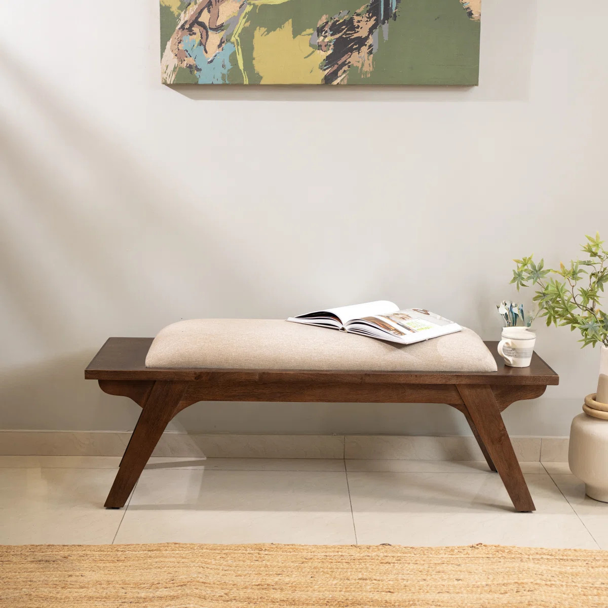 Noah Solid Wood Entryway Storage Bench with Upholstered Seat | Wayfair North America