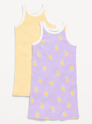 Printed Sleeveless Ribbed Dress 2-Pack for Girls | Old Navy (US)