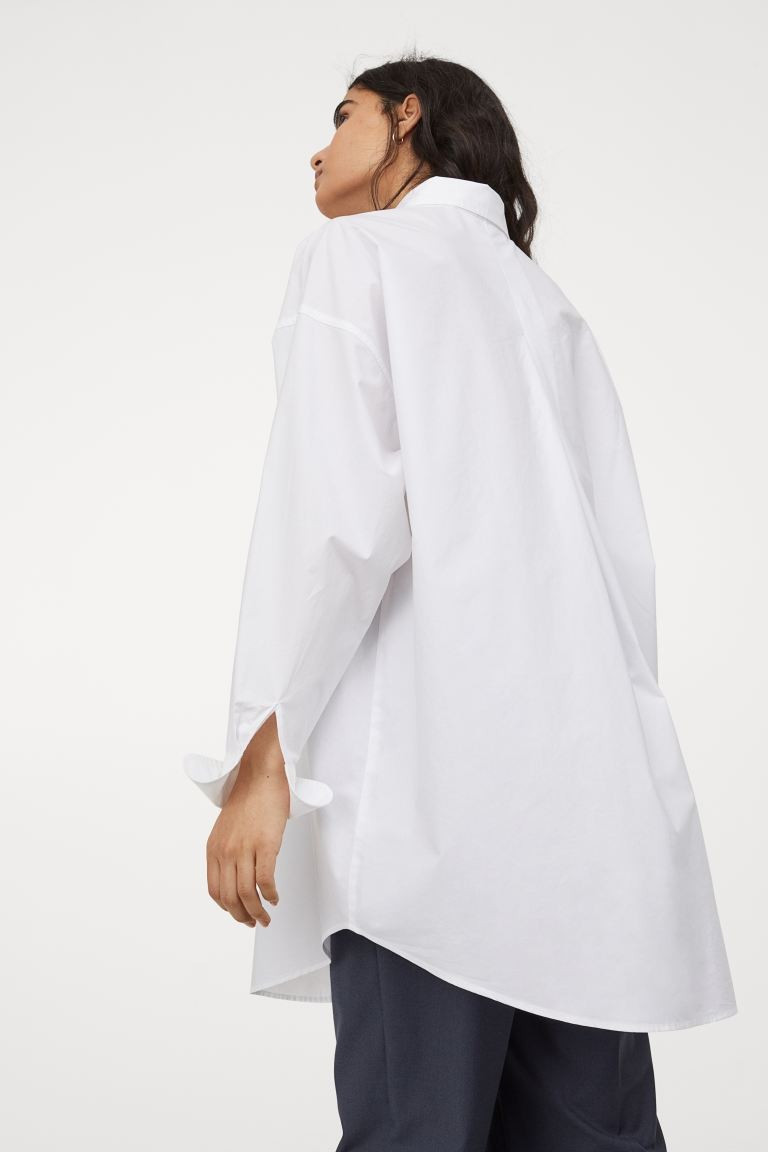 Long Cotton Shirt | H&M (US + CA)