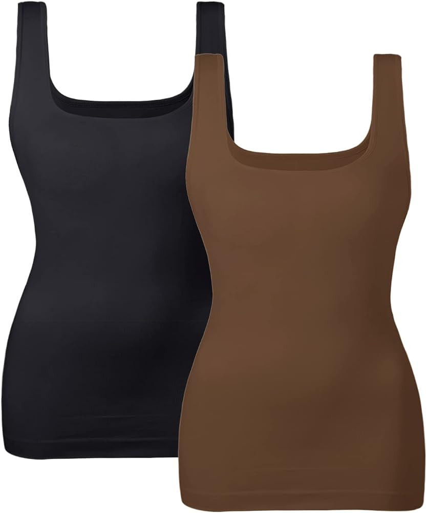 EUYZOU Women Tummy Control Shapewear Tank Tops Seamless Square Neck Compression Tops Slimming Bod... | Amazon (US)