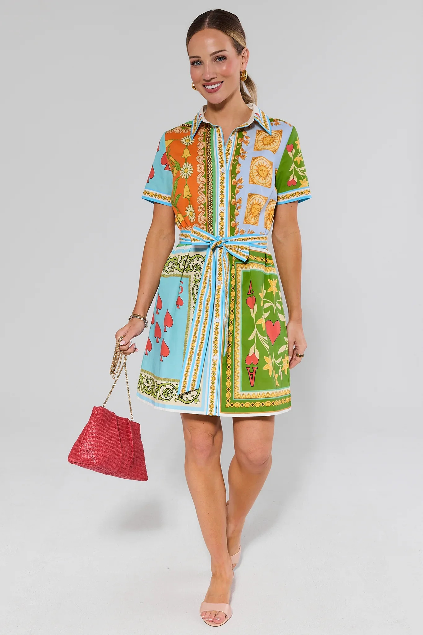 Alys Multi Printed Button Up Short Dress | Avara