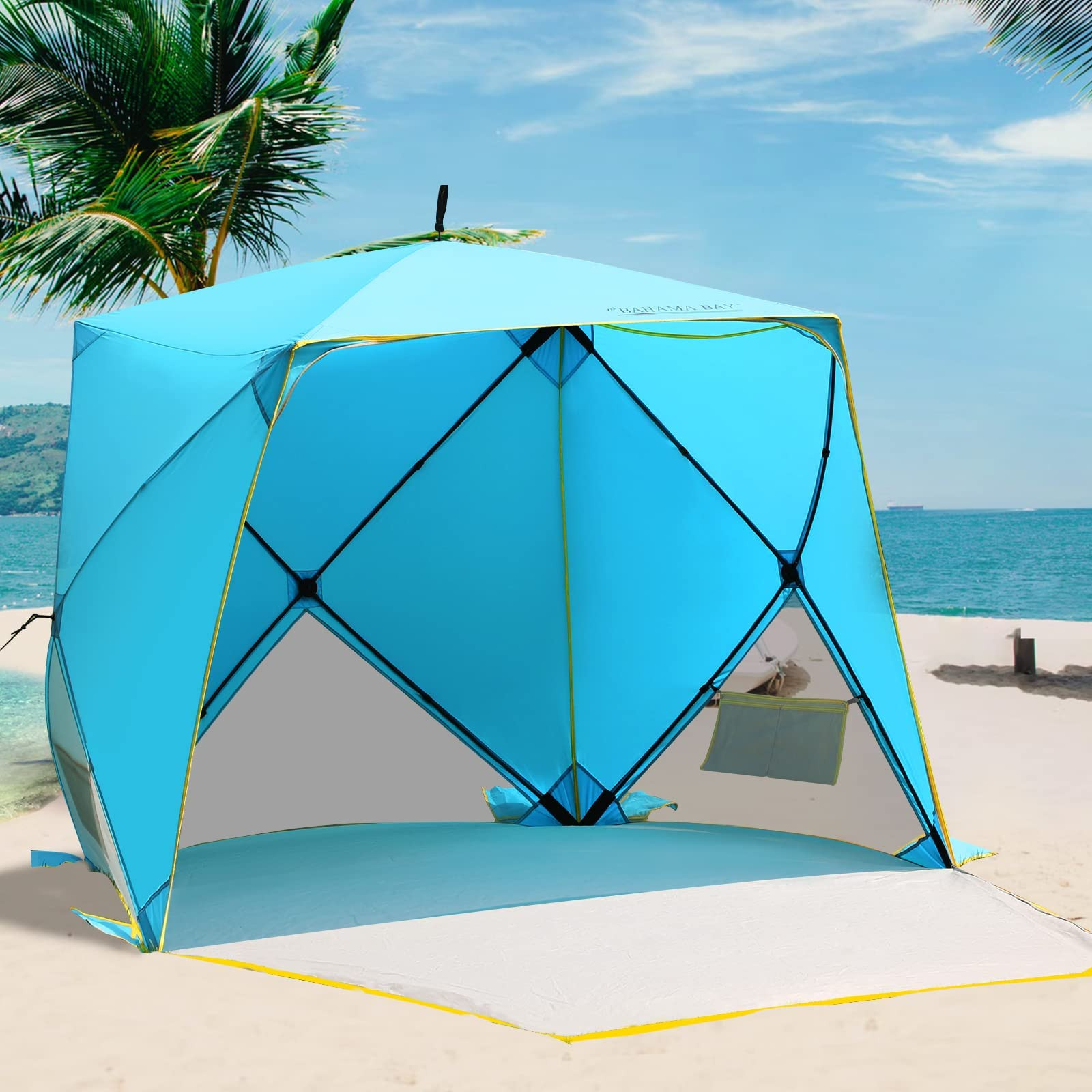 Pop Up Beach Tent, Portable Shade Sun Shelter UPF50+ UV Protection for 4 Person Extendable Floor ... | Amazon (US)