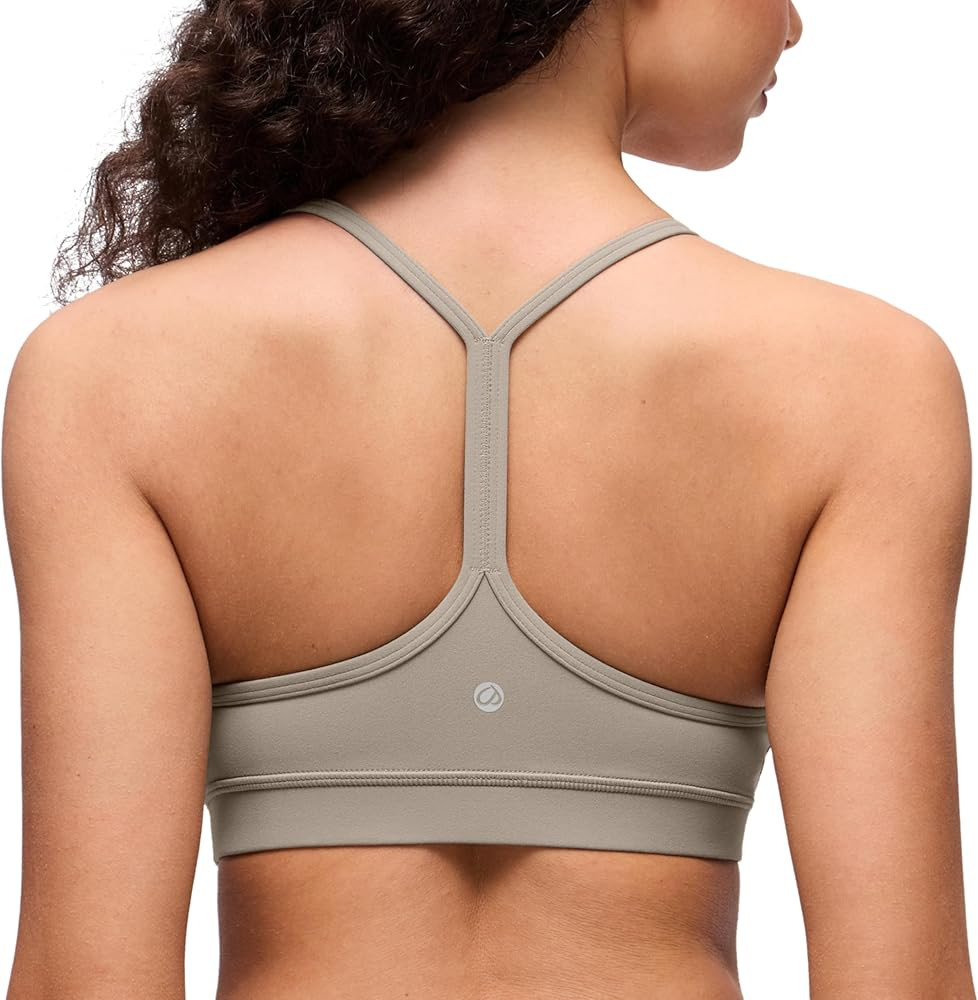 CRZ YOGA Women's Y Racer Back Spaghetti Straps Yoga Bra Tops, Grey Sage | Amazon (FR)