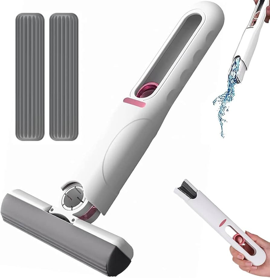 Portable Self-Squeeze Short Mop, Mini Lazy Hand Wash-Free Strong Absorbent Mop, Wet and Dry Use, ... | Amazon (US)