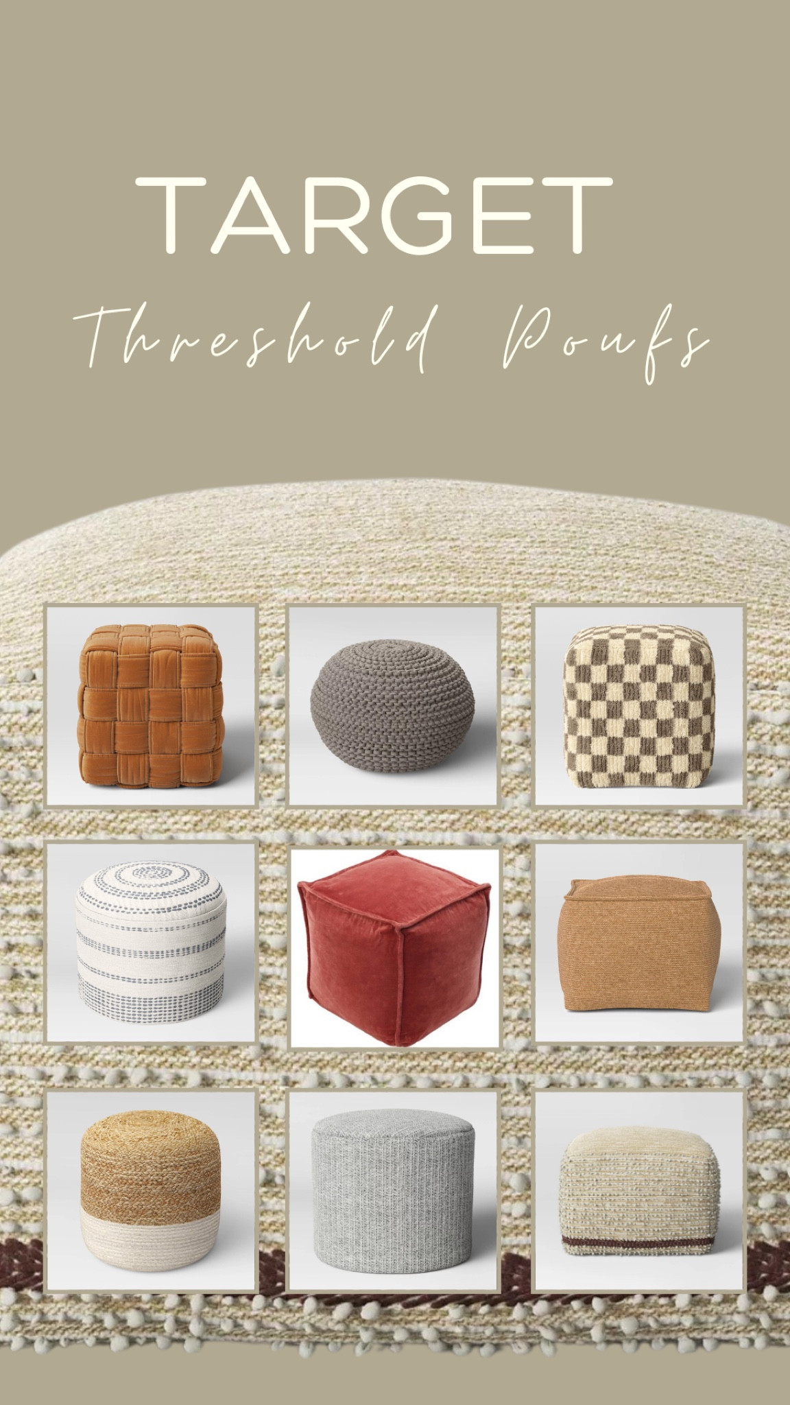 Can’t get enough of these cute poufs. All are $80 or less! You can never have enough seating. 



#LTKOver40 #LTKStyleTip #LTKHome