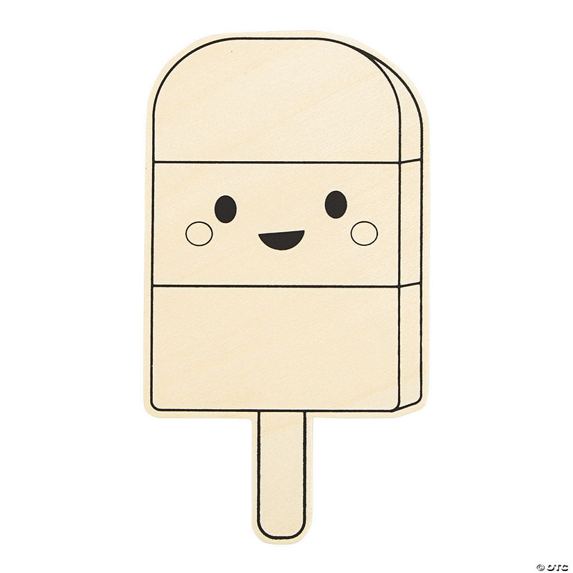 7 1/2" Color Your Own Ice Pop Wood Shapes - 12 Pc. | Oriental Trading Company