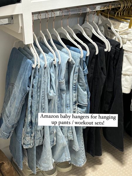 Closet organization tip - using baby hangers for your jeans! 

#LTKhome #LTKfindsunder50 #LTKstyletip