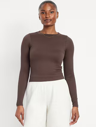 Exhale Seamless Fitted Rib T-Shirt | Old Navy (US)