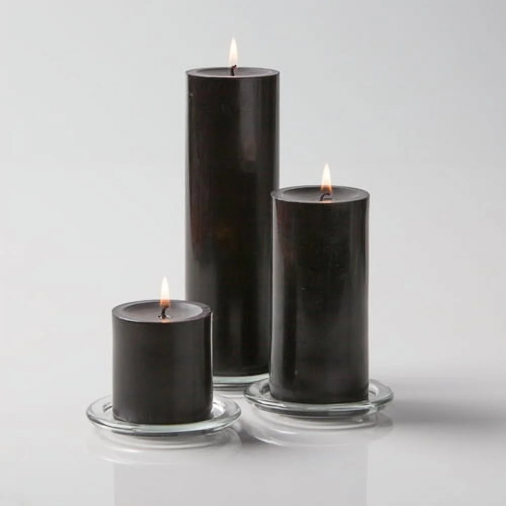 Richland Pillar Candles 3" x3", 3" x6" & 3" x9" Black Set of 3 | Walmart (US)