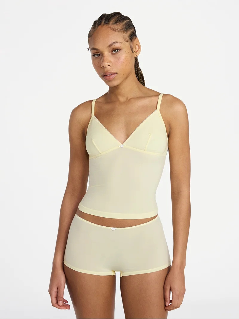 No Boundaries Fit Stretch Picot Trim Cami and Shorts Pajama Set, 2-Piece, Women's XS-XXXL | Walmart (US)