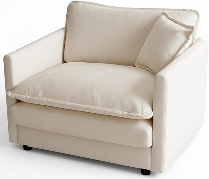 mikibama 41.4" W Single Seat Sofa, Chenille Comfy Deep Upholstered Couch Armchair with Toss Pillo... | Amazon (US)