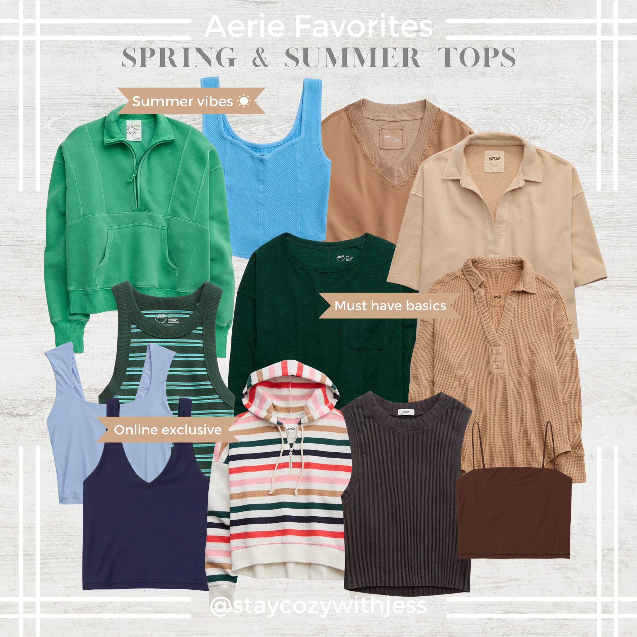 🚨 SALE ALERT 🚨 Shop the links below &   Follow me @staycozywithjess for more casual style finds 🤎

Stay cozy,
- Jess 💋

Aerie, outfit ideas, spring tops, summer basics, tank tops, basic tees, essential tee, casual outfit, spring sale, activewear, neutral basics

#LTKfindsunder50 #LTKActive #LTKsalealert