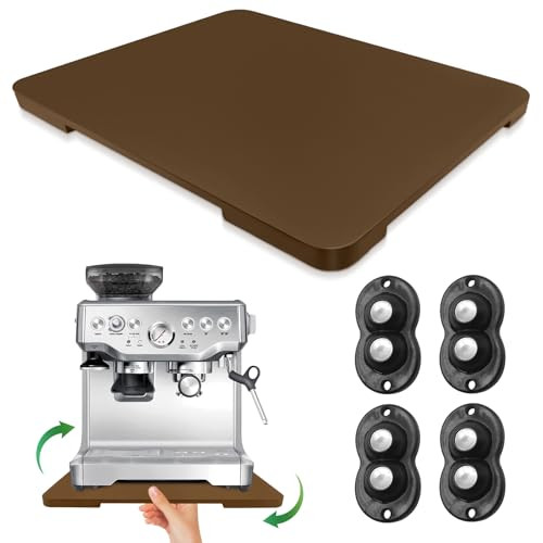Appliance Slider 360° Rolling Tray for Coffee Maker- Bamboo Coffee Pot Slider Tray for Countertop Rotation Sliding Tray with Wheels, Appliances Mat Easily from Under the Cabinet, Brown (12.8"×15.8") | Amazon (US)