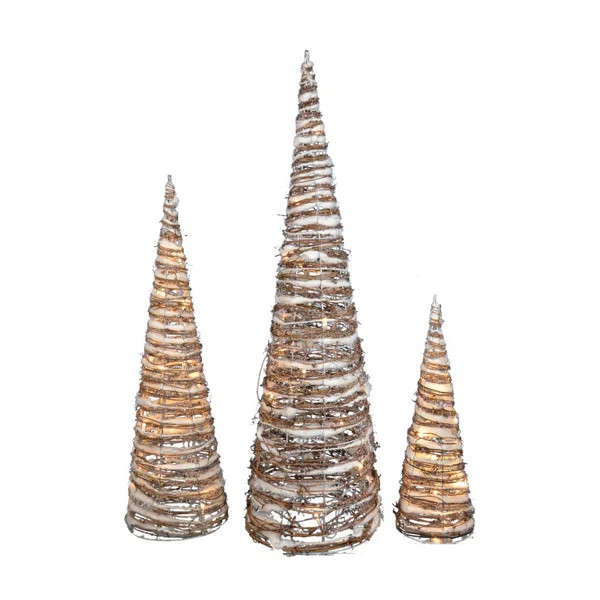 3 Piece Led Cone Tree Lighted Display Set (Set of 3) | Wayfair Professional