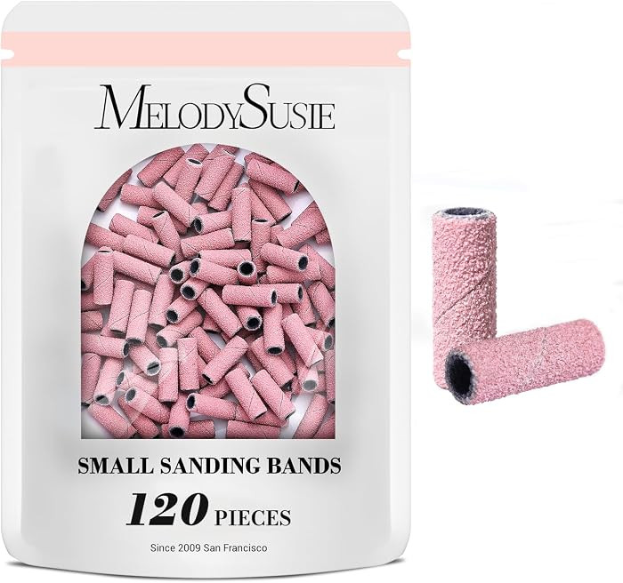 MelodySusie 120 Pcs Nail Drill Bits Small Sanding Bands for 3.1mm Mandrel Bit, 180 Fine Grit Nail... | Amazon (US)
