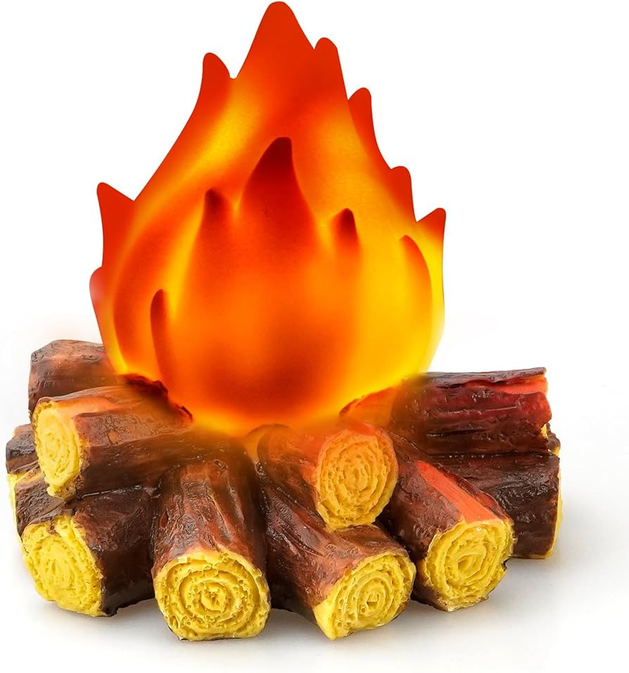 Bestview Artificial Fake Campfire Night Light, 3D LED Fake Fire Pit Firewood Lamp with Realistic ... | Amazon (US)