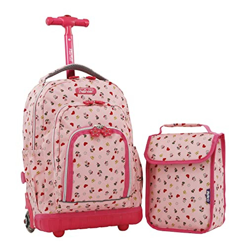 J World Lollipop Kids Rolling Backpack & Lunch Bag Set for Elementary School. Carry-On Suitcase w... | Amazon (US)
