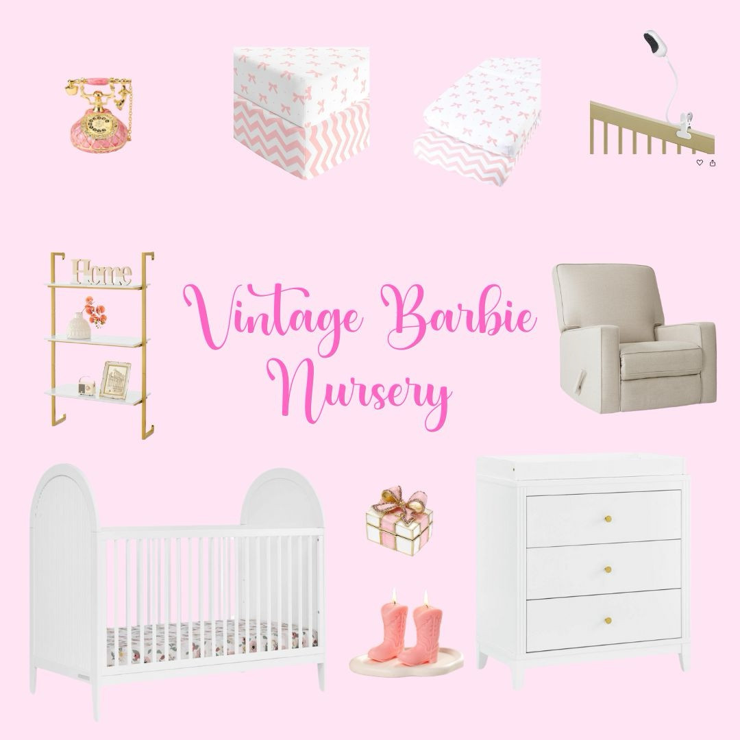 Vintage Barbie Nursery #barbie #vintagebarbie #nursery #nurserydecor #babygirl #barbieinspired 

#LTKHome #LTKBaby #LTKFindsUnder50