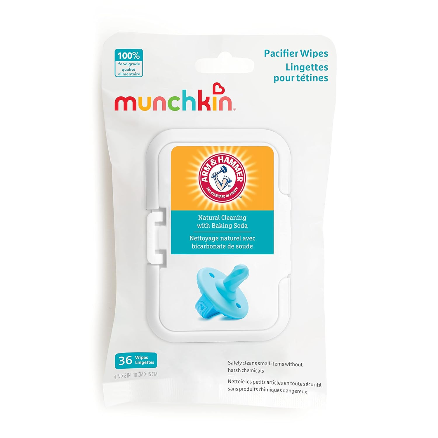 Munchkin Arm & Hammer Pacifier Wipes - Safely Cleans Breast Pump Parts and Feeding Essentials for... | Amazon (US)
