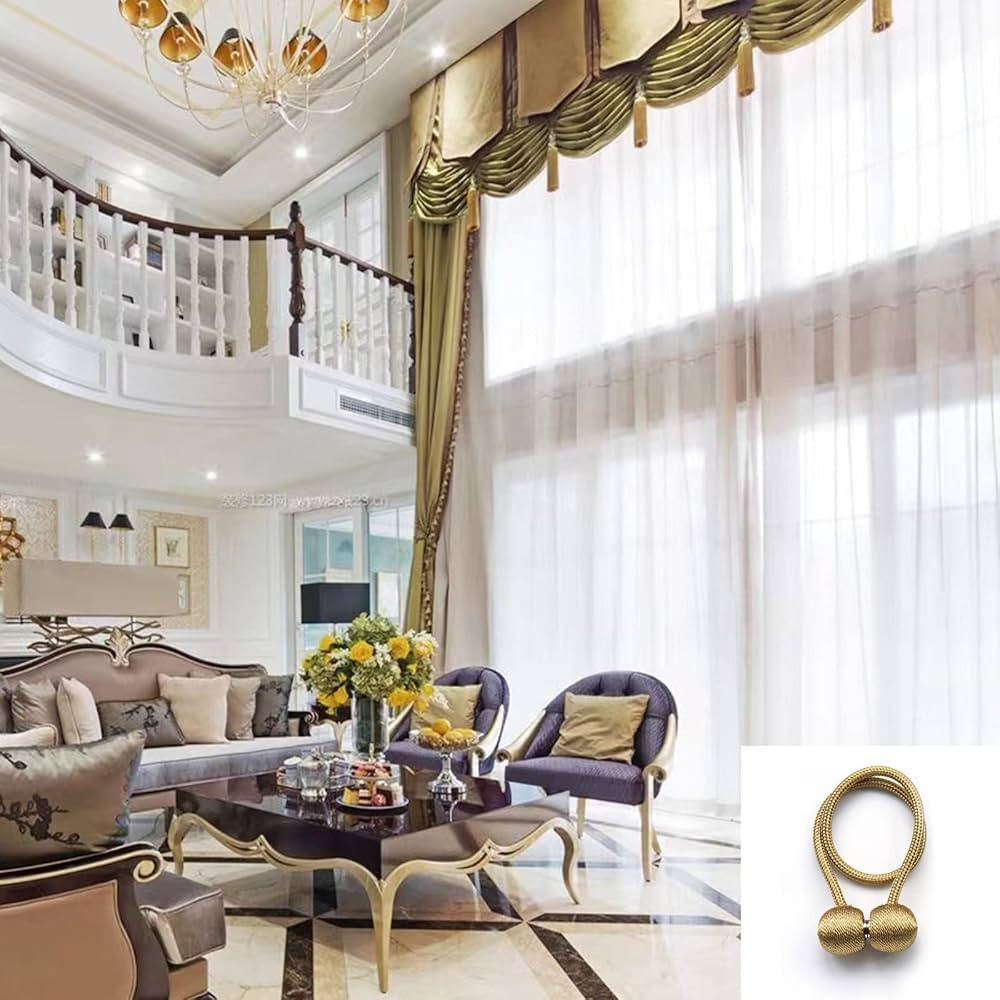 QHQ Extra Long Extra Wide Rod Pocket Sheer Voile Curtain Panel Made Length for high Ceiling 2 Sto... | Amazon (US)