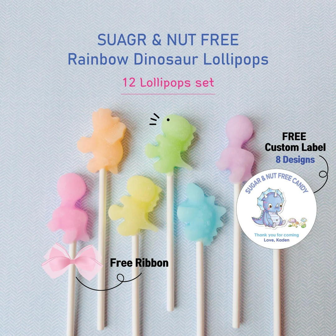 Sugar Free, 12 Dinosaur Lollipop, Dinosaur Party, Sugar Free Lollipop, Dinosaur Birthday, Dino Pa... | Etsy (US)