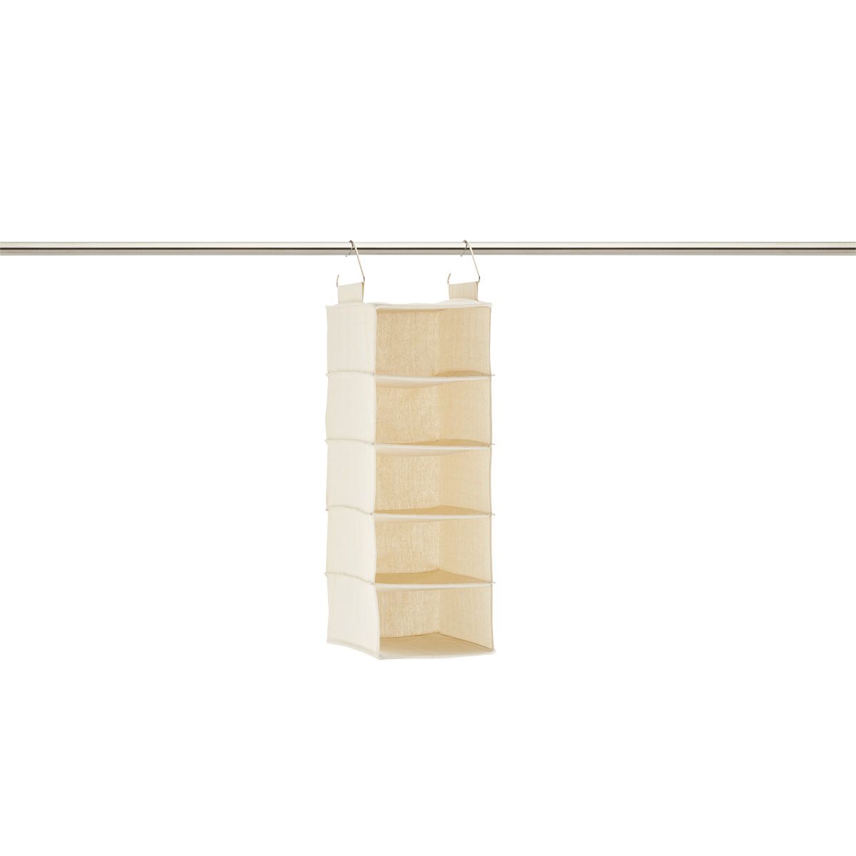 The Container Store 5-Compartment Hanging Closet Organizer Natural | The Container Store