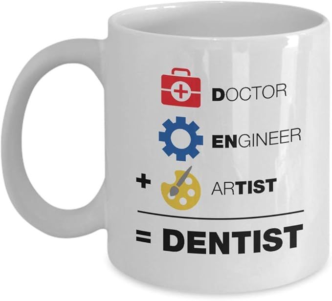 A Doctor, An Engineer & An Artist Is Equal To A Dentist Funny Coffee & Tea Mug, Decor, Office Dec... | Amazon (US)
