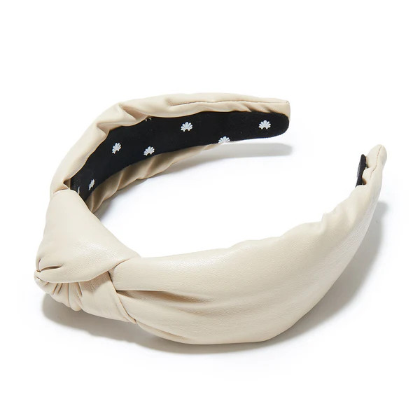BISQUE FAUX LEATHER KNOTTED HEADBAND | Lele Sadoughi