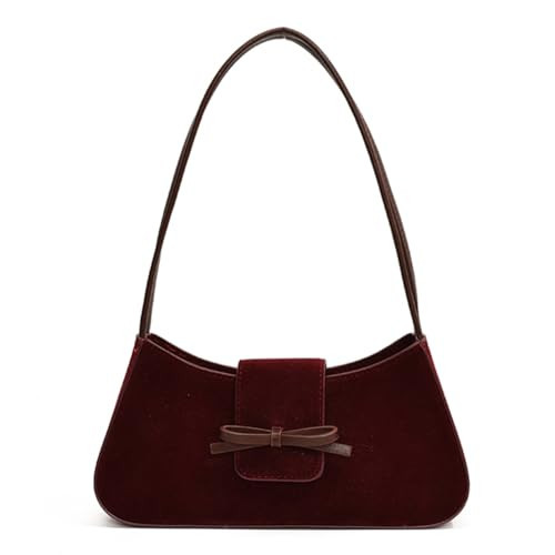 YFGBCX Suede Purses for Women Small Shoulder Bag Brown Purse Suede Tote Handbag for Work Everyday | Amazon (US)