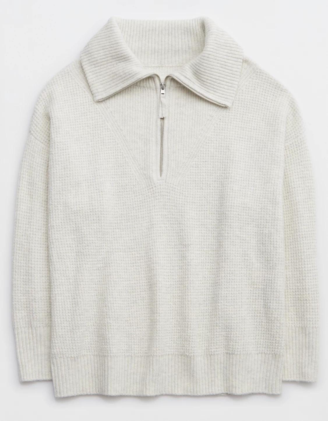 Aerie CozyUp Waffle Quarter Zip Sweater | Aerie